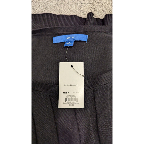 Apt 9 Black Small Sweater NWT 3/4 Sleeve Classic - Picture 5 of 7